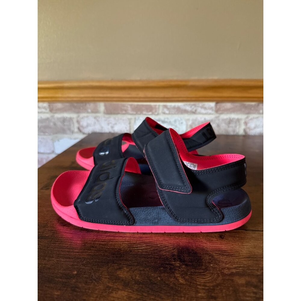 Adidas Womens Black & Pink Adjustable Sandals With Velcro Straps Size 7 - Picture 2 of 16